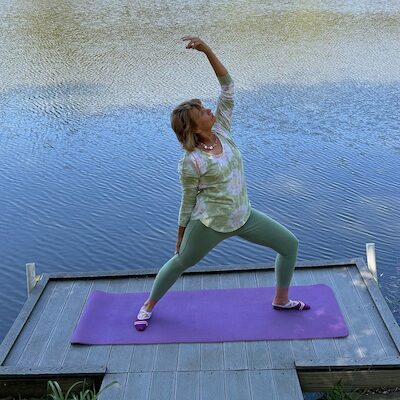 student practicing viyasa yoga at Cheemah studio